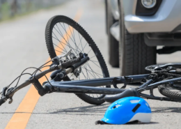 Bicyclist hit on the road from a reckless driver