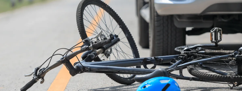 Bicyclist hit on the road from a reckless driver