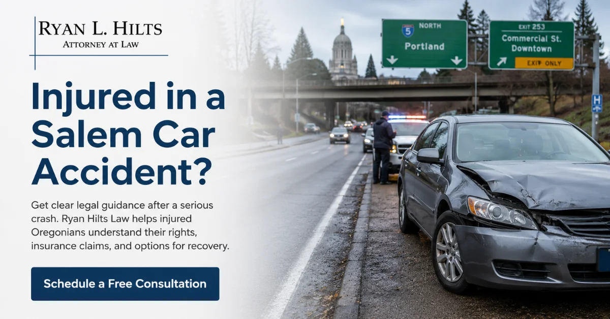 Ryan Hilts Law offers legal guidance to people injured in Salem car accidents involving insurance claims and compensation.